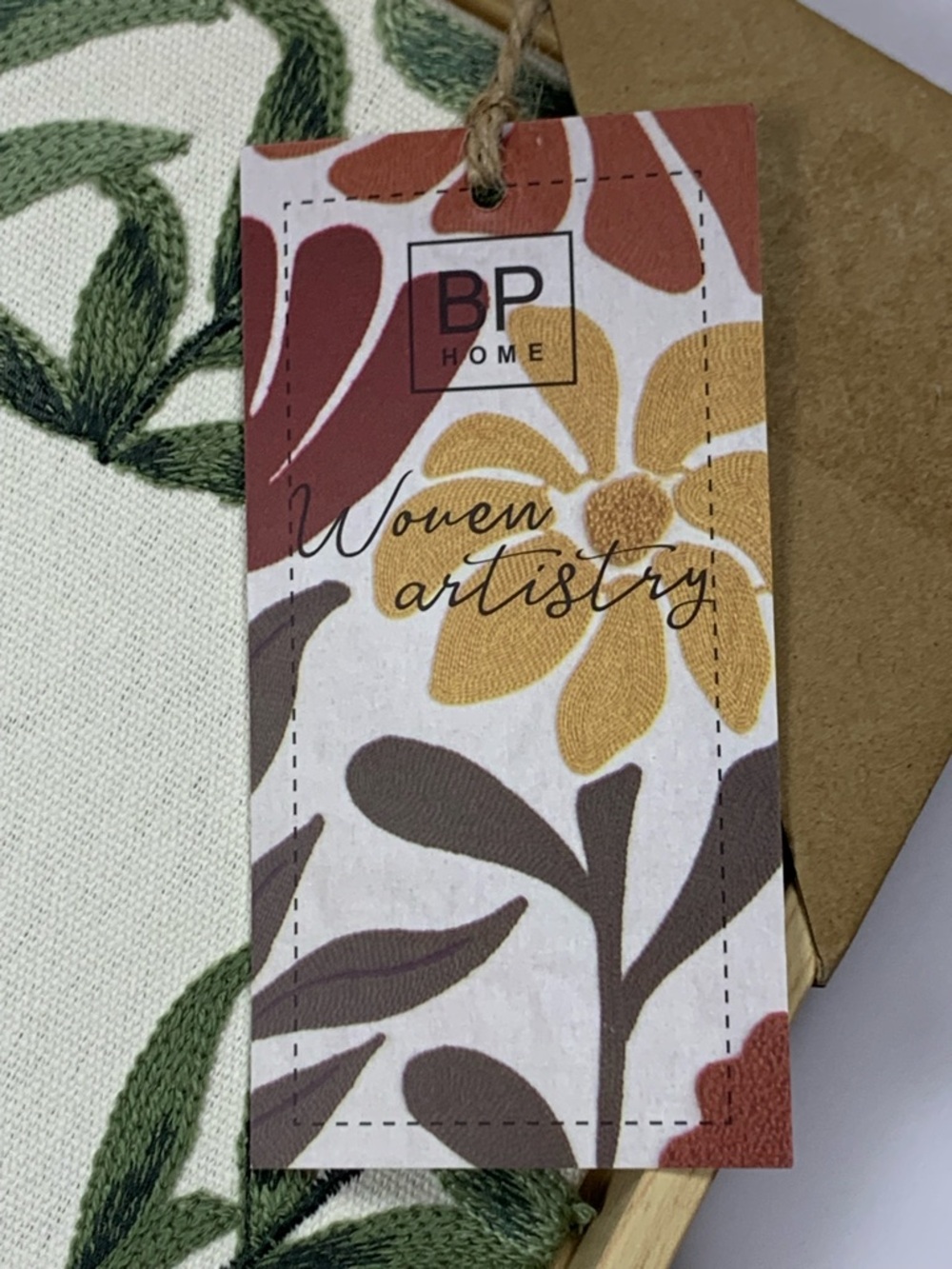 BP Home Embroidered Textile Wall Art Botanical Floral 14.5x19 NEW NWT - Picture 5 of 10